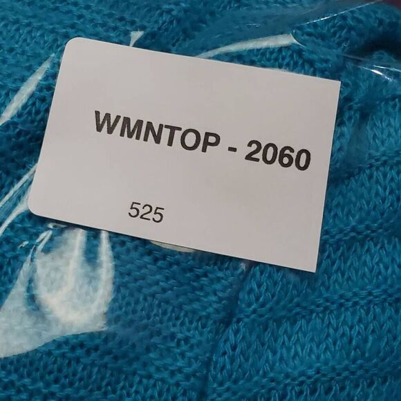 CJ Banks Open Front Cardigan Sweater Blue Textured Knit Lightweight Plus Size 1X - Picture 6 of 6